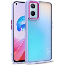Oppo A96 4g Kılıf Renkli Kamera Çerçeveli Silikon Esnek Şık Flora Kapak