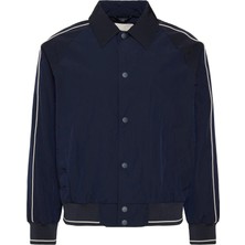 Calvin Klein Erkek Lacivert Calvin Klein Ls Nylon Snap Bomber, Cef, S Lacivert Erkek Ceket
