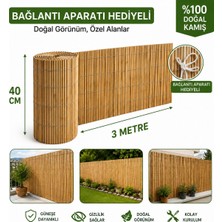 Polybotum Premium Doğal Kamış Hasır Balkon Çiti 40X300 cm | Sık Dokuma | Dayanıklı | Bahçe, Teras ve Balkon Için Dekoratif Gizlilik Çiti