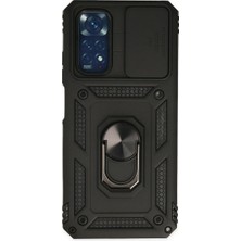 Redmi Note 11 Kılıf Magnetik Standlı Kamera Korumalı Zırhlı Sürgülü Silikon Vega Kapak
