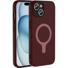 Iphone 15 Kılıf Kamera Korumalı M-Safe Şarj Özellikli Kadifemsi Mat Soft Yüzey Aris Kapak