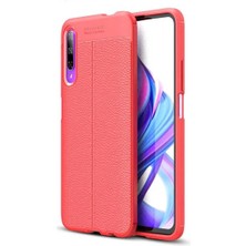 Huawei P Smart Pro 2019 Kılıf Kamera Koruyuculu Niss Deri Görünümlü Silikon Kapak