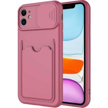 iPhone 11 Kılıf Renkli Kartlıklı Esnek Kırılmaz Sert Silikon Kartix Kapak