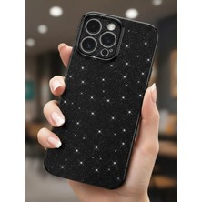 iPhone 14 Pro Max Kılıf Premium Simli Göz Alıcı Darbe Emici Kamera Korumalı Koton Kapak
