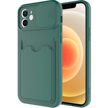 iPhone 12 Kılıf Renkli Kartlıklı Esnek Kırılmaz Sert Silikon Kartix Kapak