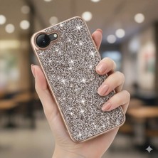 iPhone 16E & 17E Kılıf Parlak Taşlı Tasarım Elmas Lüks Şık Kapak Silikon