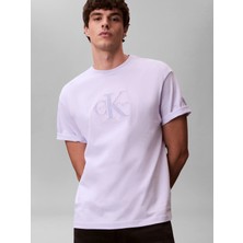 Calvin Klein Erkek Mor Calvin Klein Ss 16S Elevated Mono, 3oq, M Mor Erkek T-Shirt