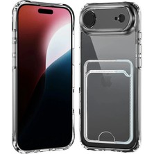 Iphone 17 Air Kılıf Kamera Korumalı Esnek Kartlıklı Şeffaf Kapak