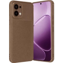 Aesco Oppo A6 Pro 4g Auto Focus Karbon Kapak - Kahverengi