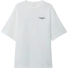 Calvin Klein Erkek Beyaz Calvin Klein Logo Back Prınt T-Sh, Yaf, S Beyaz Erkek T-Shirt