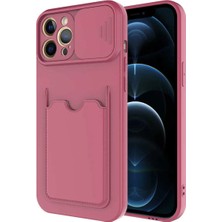 iPhone 12 Pro Max Kılıf Renkli Kartlıklı Esnek Kırılmaz Sert Silikon Kartix Kapak