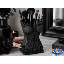 Dıymax Goth Korse Tasarımlı Makyaj Fırçalık ve Organizer