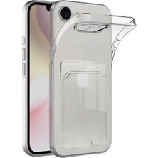 Iphone 16E Kılıf Kamera Korumalı Esnek Kartlıklı Şeffaf Kapak