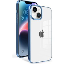 iPhone 14 Plus Kılıf Metal Çerçeve Görünümlü Esnek Sert Silikon Sun Kapak