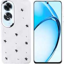 Oppo A60 Kılıf Dayanıklı Şık Simli Şeffaf Sert Silikon Kutup Kapak