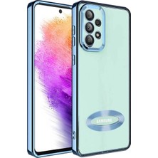 Galaxy A32 Uyumlu 4g Kamera Korumalı Logo Gösteren Omega Renkli Şeffaf Silikon Kapak Şık Kılıf