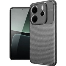 Aesco Xiaomi Redmi Note 14 4g Kılıf Auto Focus Karbon Kapak - Gri