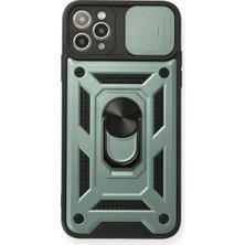 Iphone 11 Pro Max Kılıf Magnetik Standlı Kamera Korumalı Zırhlı Sürgülü Silikon Vega Kapak