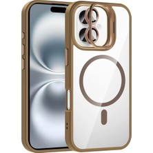 iPhone 16 Plus Kılıf Lens Hediyeli Magsafe Kamera Korumalı Standlı Sert Silikon Tetro Kapak