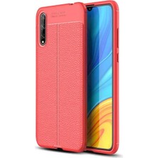 Huawei P Smart S/Y8P Kılıf Kamera Koruyuculu Niss Deri Görünümlü Silikon Kapak