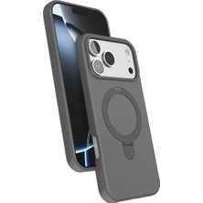 Iphone 17 Pro Kılıf Magsafe Şarj Özellikli Standlı Esnek Silikon Samara Kapak
