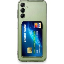 Galaxy M15 Kılıf Kamera Korumalı Esnek Kartlıklı Şeffaf Kapak