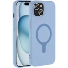 Iphone 15 Kılıf Kamera Korumalı M-Safe Şarj Özellikli Kadifemsi Mat Soft Yüzey Aris Kapak