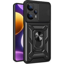 Poco F5 Kılıf Magnetik Standlı Kamera Korumalı Zırh Tank Sürgülü Vega Kapak