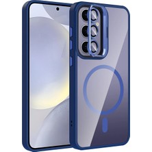 Galaxy S25 Kılıf Lens Hediyeli Magsafe Kamera Korumalı Standlı Sert Silikon Tetro Kapak