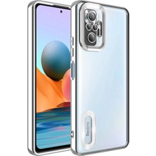 Redmi Note 10 Pro Kamera Korumalı Logo Gösteren Omega Renkli Şeffaf Silikon Kapak Şık Kılıf