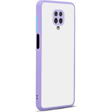 Redmi Note 9 Pro Kenarları Renkli Arkası Mat Transparan Hux Şık Kapak