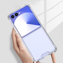 Galaxy Z Flip 7 Kılıf Şeffaf Yüksek Korumalı Sert Silikon Nitro Anti Shock Kapak