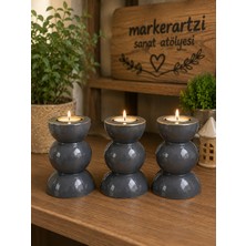 Markerartzi 3'lü Şamdan Mumluk