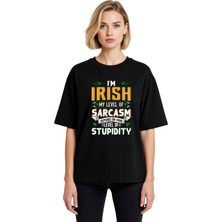 PayBuy Irlandalı Mizahı ve Alaycılık Baskılı Kadın Oversize Tişört