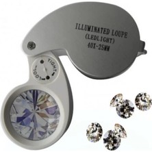 Hace Bazaar -Mini 40X25MM Takı Büyüteç, Cep Büyüteç, Teftiş, Elmas Pullar, Madeni Kontrol Lup MG21011