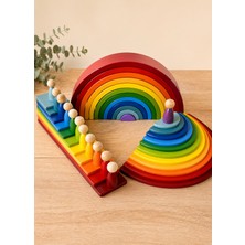 Tiny Wood Montessori Waldorf Ahşap Gökkuşağı Mega Oyun Seti 4 Parça