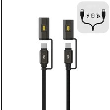 Twin Store LED Fener Alevsiz Çakmak Fonksiyonlu Data Kablosu 120 cm Siyah