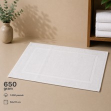 %100 Pamuk 50X70 Ayak Paspas Havlu Beyaz 650 Gram