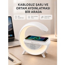 Just Cheap Store Bluetooth 5.0 Hoparlör – Kablosuz Şarj, Rgb Gece Lambası ve Fm Radyo
