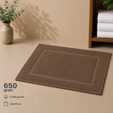 %100 Pamuk 50X70 Ayak Paspas Havlu Kahverengi 650 Gram