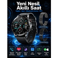 Enco Store Suya Dayanıklı Dokunmatik Akıllı Saat Bluetooth 5.0, Sesli Asistan ve Sağlık Takibi
