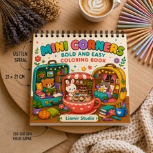 Liamir Studio Boyama Kitabı / Mini Corner Boyama / Çocuk ve Yetişlinler Için / 21X21 cm / 20 Sayfa