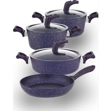 Hascevher Karina 7 Parça Granit Vega Mor Tencere Seti 18/22/26/26 cm