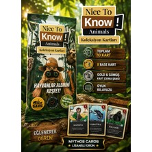 Mythos Cards Nice To Know Animals Koleksiyon Kartları 10'lu Paket | Eğitici ve Öğretici Kart Oyunu