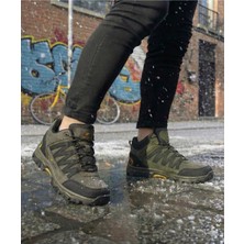 Bonjey Erkek Haki Outdoor Ayakkabı Suya Dayanıklı Kaymaz Taban Garantili Trekking Yürüyüş