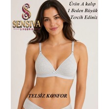 Sensiva Lingerie Alıştırma Sütyeni Balen Telsiz Soft Bra Ilk Sütyenim ( Tekli Paket ) - Gri