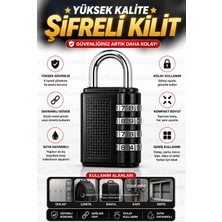 Ellante Şifreli Asma Kilit 4 Haneli Kombinasyon Kilidi Anahtarsız Metal Güvenlik Kilidi Dolap Bavul Çanta Için 50 mm Ymk