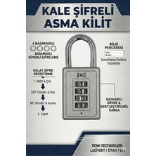 Ellante Kale Kilit 4 Haneli Şifreli Asma Kilit - Gri (Valiz ve Dolap Kilidi)