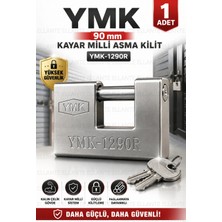 Ellante Kayar Milli Asma Kilit YMK-1290R Kalın Çelik Gövde Yüksek Güvenlikli Paslanmaya Dayanıklı 3 Anahtarlı Ymk 90 mm