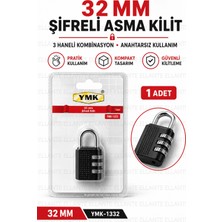 Ellante Premium 32 mm Şifreli Asma Kilit 3 Haneli Kombinasyonlu Anahtarsız Güvenlik Kilidi Valiz Dolap Çanta Için